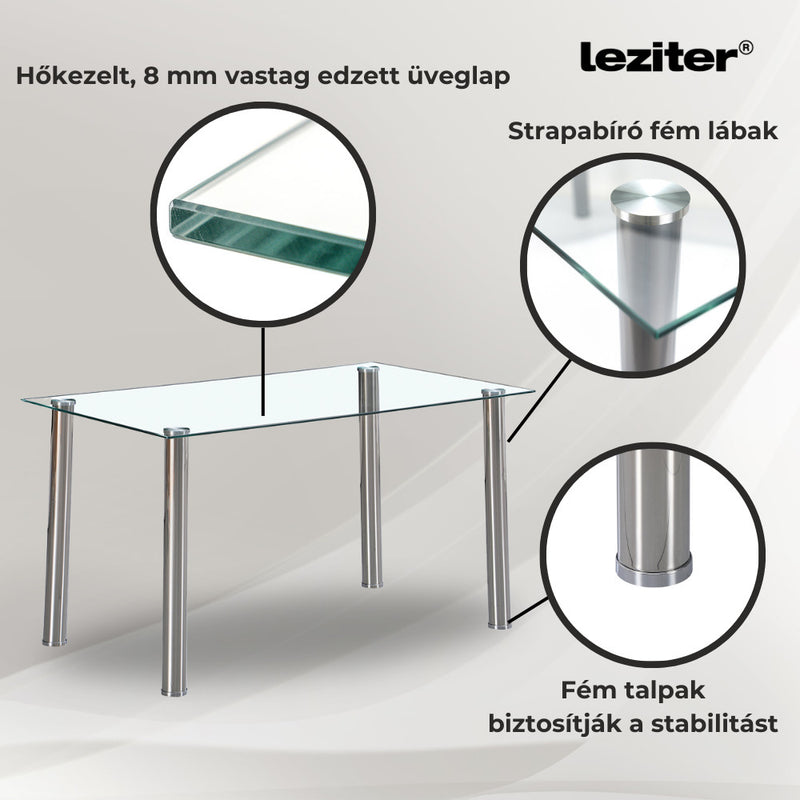 Cadiz 4+1 étkező garnitúra fehér-fekete