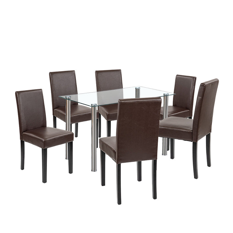 Cadiz 6+1 étkező garnitúra fehér-barna