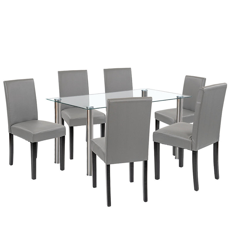 Cadiz 6+1 étkező garnitúra fehér-szürke