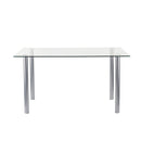 Berna 140 cm szögletes üveg étkezőasztal transparent