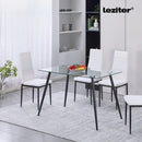 Lana 120 cm szögletes üveg étkezőasztal fekete