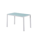 Ezra 120 cm szögletes üveg étkezőasztal fehér