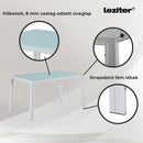 Ezra 120 cm szögletes üveg étkezőasztal fehér