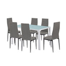 Mabel 6+1 étkező garnitúra szürke-fekete