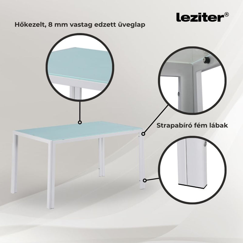 Mabel 6+1 étkező garnitúra szürke-fekete