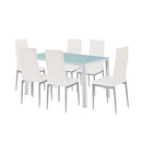 Mabel 6+1 étkező garnitúra fehér-szürke