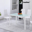 Ezra 140 cm szögletes üveg étkezőasztal fehér