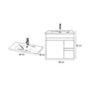 Luna 60 alsó fürdőszoba bútor mosdóval fehér