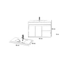 Luna 80 alsó fürdőszoba bútor mosdóval fehér