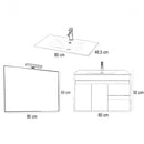 Luna Prime 80 komplett fürdőszobabútor, Sonoma tölgy-Fehér