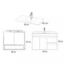 Luna 80 komplett fürdőszobabútor, Sonoma tölgy-Fehér