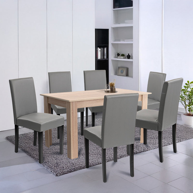 Leon 6+1 étkező garnitúra sonoma tölgy-szürke