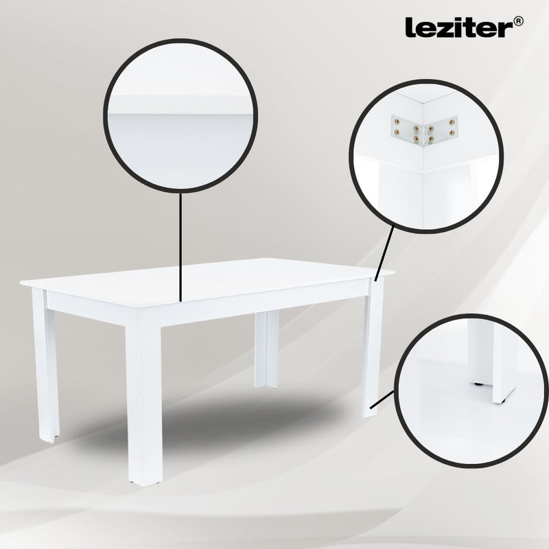 Leon 6+1 étkező garnitúra fehér-fekete