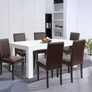 Leon 6+1 étkező garnitúra fehér-barna