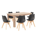 Lola 6+1 étkező garnitúra fekete-sonoma tölgy