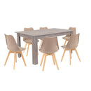 Lola 6+1 étkező garnitúra bézs-yorki tölgy