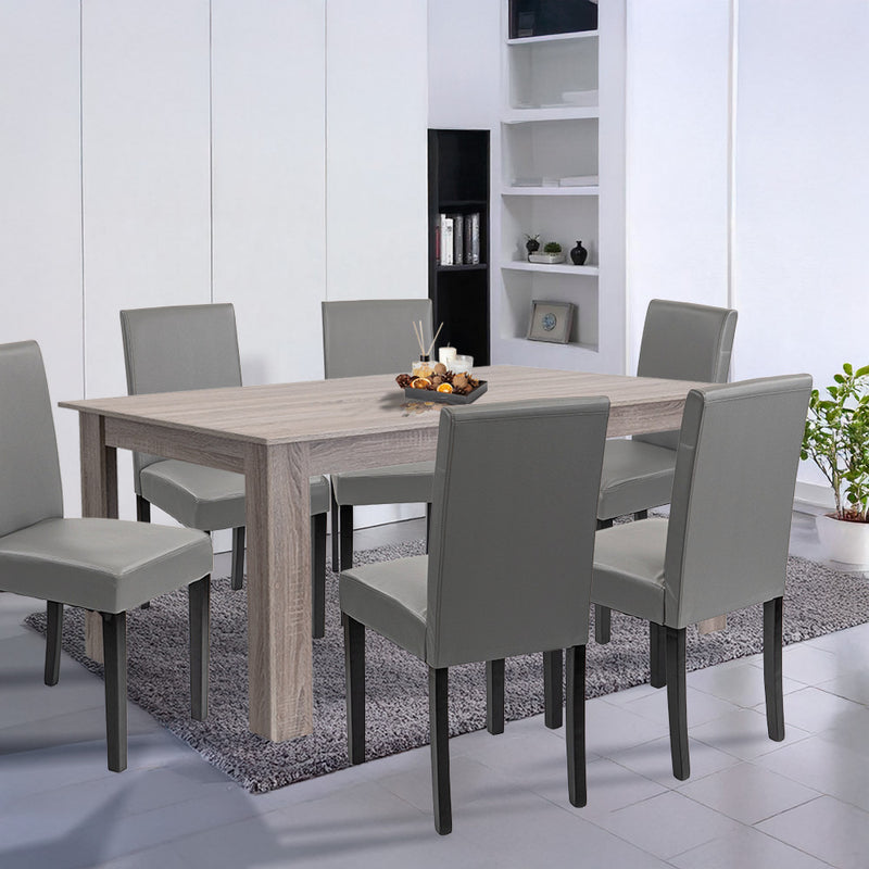 Leon 6+1 étkező garnitúra yorki tölgy-szürke