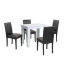 Leon 4+1 étkező garnitúra fehér-fekete