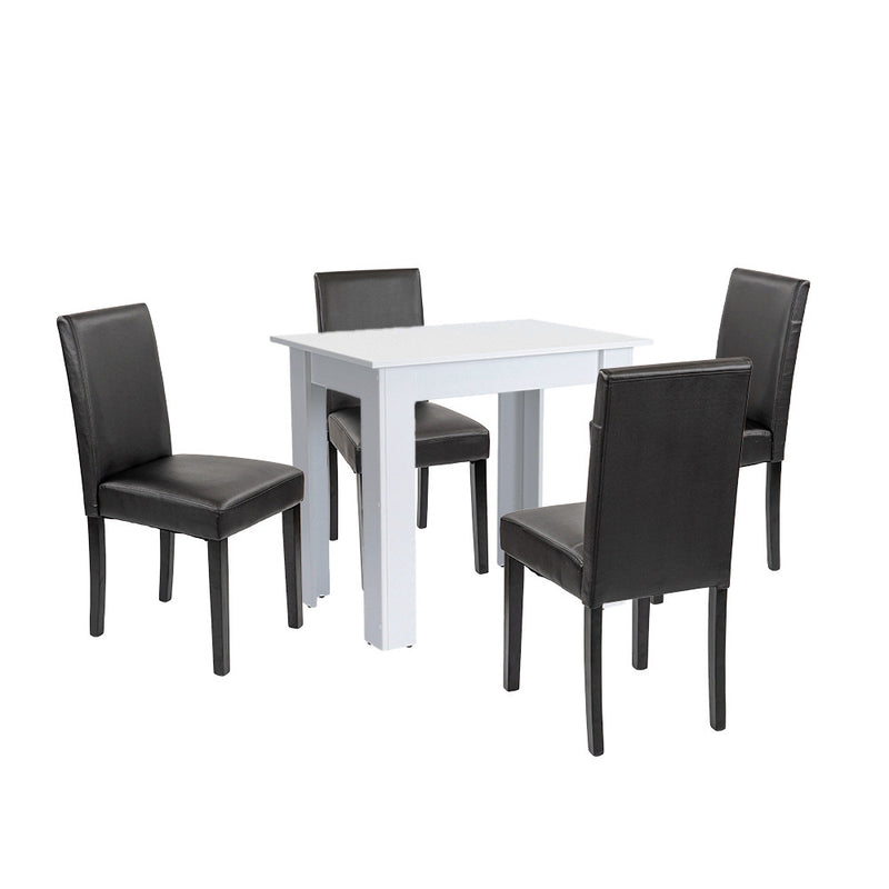 Leon 4+1 étkező garnitúra fehér-fekete