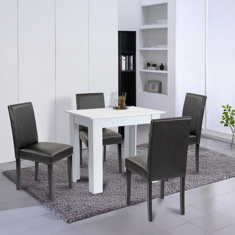 Leon 4+1 étkező garnitúra fehér-fekete