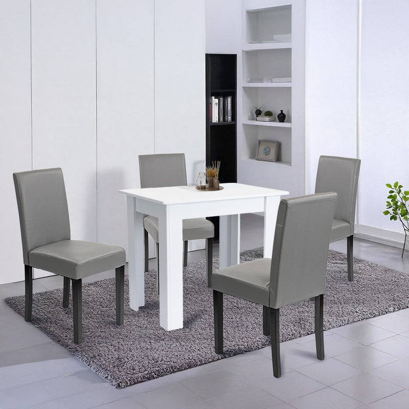 Leon 4+1 étkező garnitúra fehér-szürke