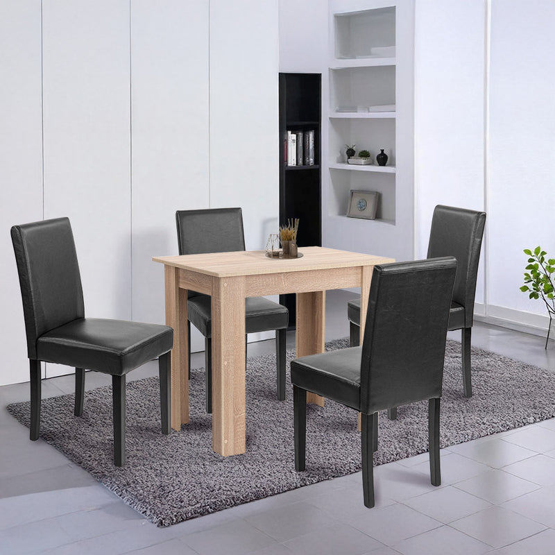 Leon 4+1 étkező garnitúra sonoma tölgy-fekete