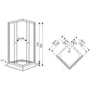Madera 80x80 cm szögletes zuhanykabin tálca nélkül