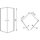MADRID80 KOMPLET szögletes nyílóajtós zuhanykabin, erősített akril zuhanytálcával, 80x80x198 cm-es méretben