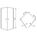 MADRID90 KOMPLET szögletes nyílóajtós zuhanykabin, erősített akril zuhanytálcával, 90x90x198 cm-es méretben