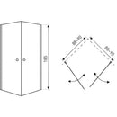 MADRID90 szögletes nyílóajtós zuhanykabin, 90x90x185 cm-es méretben