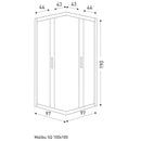 Malibu SQ 100x100 szögletes zuhanykabin zuhanytálca nélkül