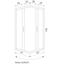 Malibu SQ 80x70 szögletes zuhanykabin zuhanytálca nélkül