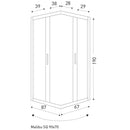 Malibu SQ 90x70 szögletes zuhanykabin zuhanytálca nélkül