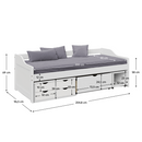 Ágy tárolóhellyel, fehér, tömörfa, 90x200, MAXI NEW