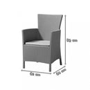 Meliowa 4 fős kerti bútor garnitúra, cappuccino színben, homok párnával