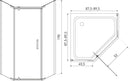 Metro szögletes nyílóajtós zuhanykabin 90 cm
