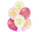 Baby Girl Dots léggömb, lufi 6 db-os 12 inch (30cm), J-MLG002935