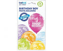 Birthday Boy Dinosaur léggömb, lufi 6 db-os 12 inch (30 cm), J-MLG003017