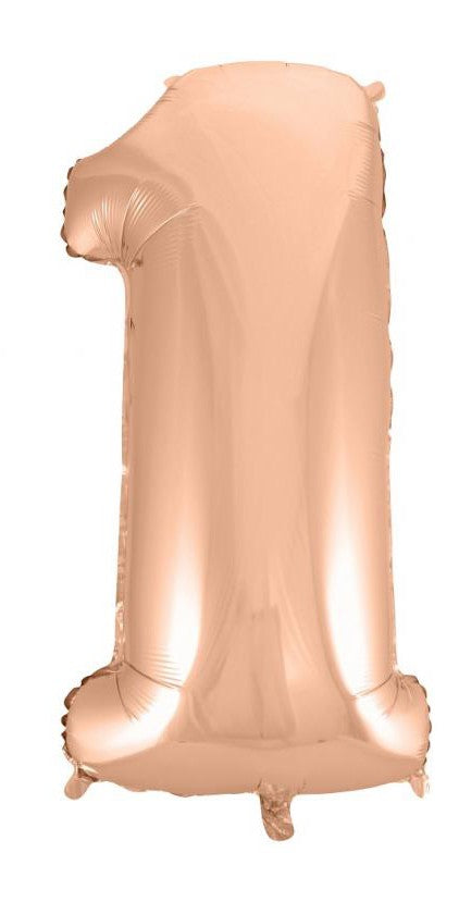 Rose Gold 1-es szám fólia lufi 92 cm, J-MLG106244