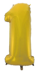 Arany 1-es Gold Mat szám fólia lufi 92 cm, J-MLG106442