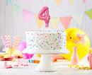Rózsaszín 4-es Pink szám fólia lufi tortára 13 cm, J-MLG113587