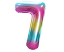 Szivárvány Rainbow 7-es szám fólia lufi 85 cm, J-MLG120394