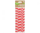 Piros Red Stripes rugalmas papír szívószál 12 db-os, J-MLG126761