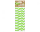 Zöld Green Stripes rugalmas papír szívószál 12 db-os, J-MLG126808