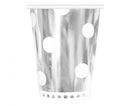 Ezüst B&C Polka Dots Silver papír pohár 6 db-os 266 ml, J-MLG128178