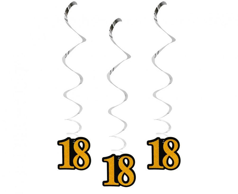 Happy Birthday 18 B&C szalag dekoráció 3 db-os szett, J-MLG131000