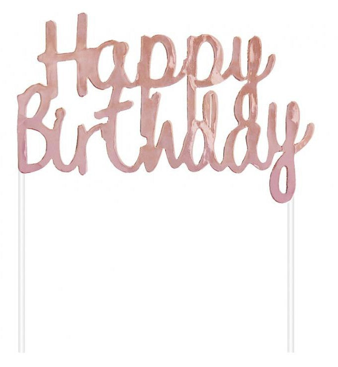 Happy Birthday Rose Gold torta dekoráció, J-MLG131062