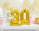 Arany B&C Gold mini 3-as szám fólia lufi talppal 38 cm, J-MLG135084