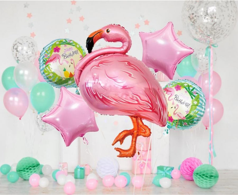 Flamingó Pink fólia lufi 5 db-os szett, J-MLG143140