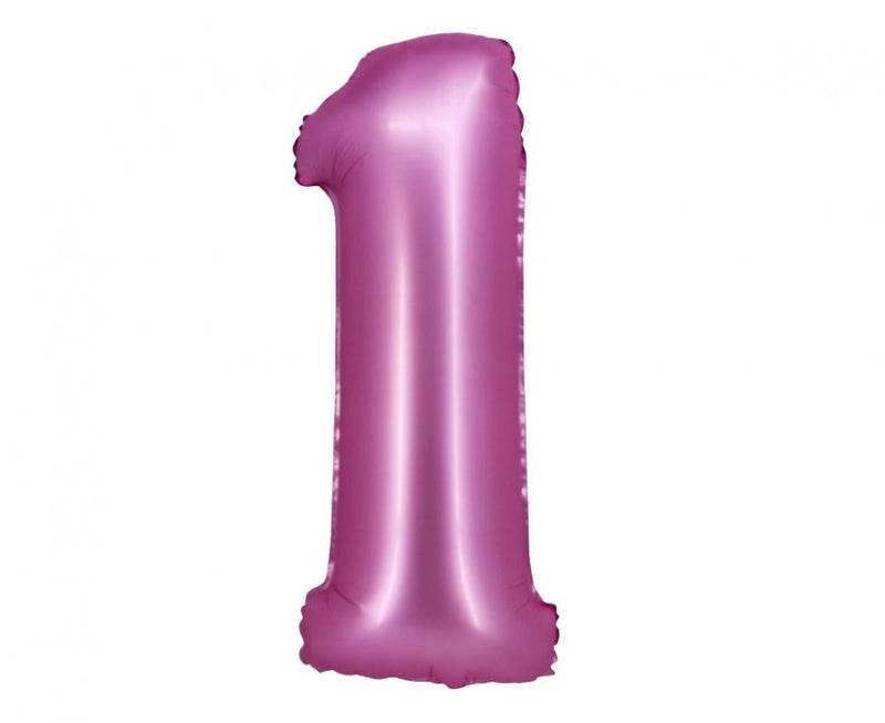 Rózsaszín Satin Pink 1-es szám fólia lufi 76 cm, J-MLG144550